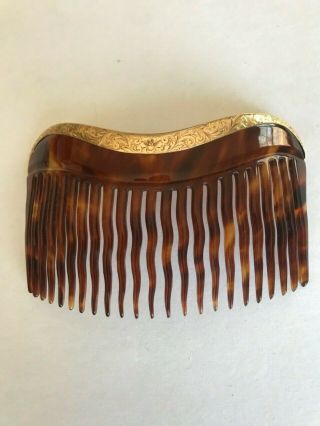 Victorian 14k Gold And Faux Tortouis Shell Hair Comb Circa Late 19th Century