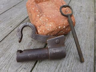 Antique Vintage Large Padlock With One Key Order Blacksmith Collector A