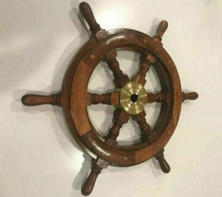 Collectible Maritime Nautical Boat Wooden Ship Wheel 18 " Inch Steering Wall Decor