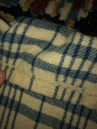 Civil War Era Late 1800s Wool Lightweight Blanket Handsewn Hems 5