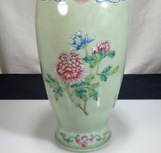 Chinese Celadon Glazed Famille Rose Porcelain Vase - 55765 2