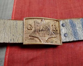 ANTIQUE 1800 ' S CIVIL WAR GAR BELT AND BUCKLE 2