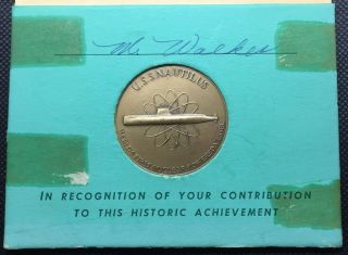 Uss Nautilus First Nuclear Powered Submarine Sub Ssn - 571 Invite 1954 Navy Medal