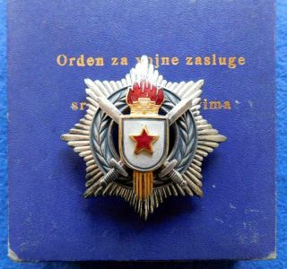 Yugoslavia Medal Order Of Military Merit 3d Class With Silver Swords,  Box