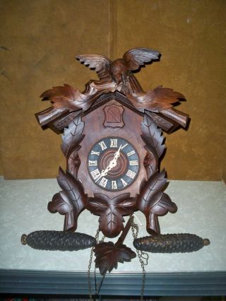 Antique American Cuckoo Clock Co.  Black Forest 100 Early 1900 