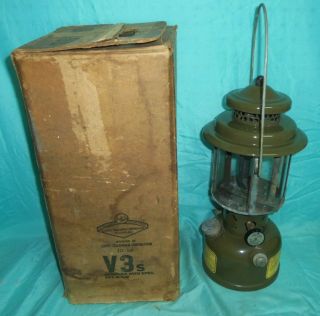 Vintage 1958 Coleman U.  S.  MILITARY Quadrant Globe Gas Lantern with Box 4
