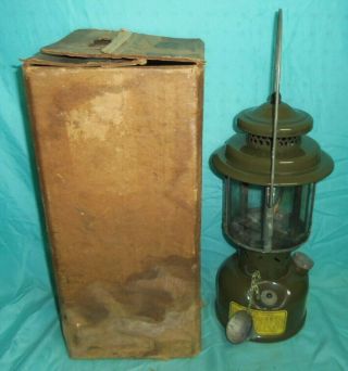 Vintage 1958 Coleman U.  S.  MILITARY Quadrant Globe Gas Lantern with Box 6