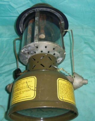 Vintage 1958 Coleman U.  S.  MILITARY Quadrant Globe Gas Lantern with Box 8