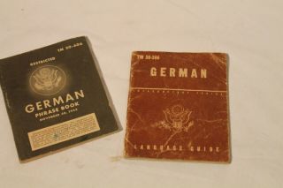 Restricted World War 2 U S Military German Phrase Book 1943 Tm 30 - 606 And Tm30 - 3