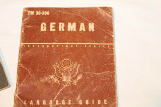 Restricted World War 2 U S Military German Phrase Book 1943 TM 30 - 606 and TM30 - 3 3