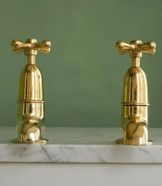 Vintage Sink Taps Brass Fully Antique Period Hardware Reclaimed