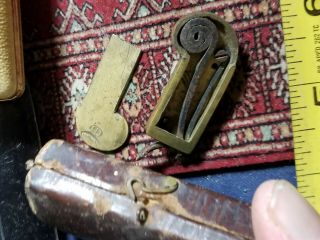 Antique Civil War Era Engraved Blood Letting Tool Fleam German? Birch Box Case