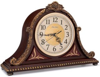 Olden Days Mantel Clock With Real Wood,  4 Chime Options,  Antique Vintage Design