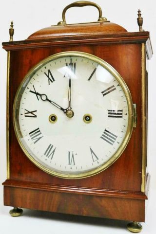 Antique English Regency 8 Day Twin Fusee Bell Striking Caddie Top Bracket Clock 3