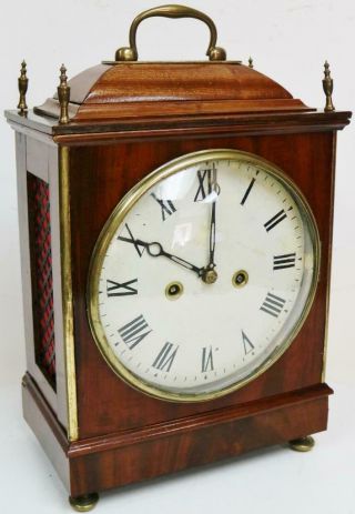Antique English Regency 8 Day Twin Fusee Bell Striking Caddie Top Bracket Clock 4