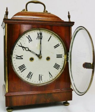 Antique English Regency 8 Day Twin Fusee Bell Striking Caddie Top Bracket Clock 8