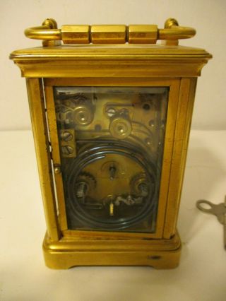 VINTAGE FRENCH COUAILLET FRERES CARRIAGE CLOCK W/ KEY 2