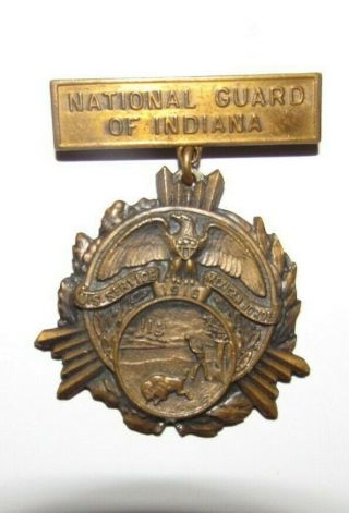 Pre - Wwi 1916 Mexican Border State Of Indiana National Guard Service Medal