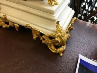 Bronze & Marble French Mantle Clock Stunning 4