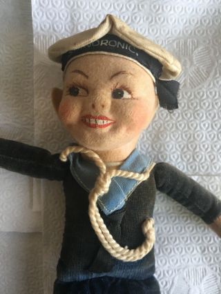 SS Noronic Memorabilia Antique Sailor Doll Cloth Face Velvet Clothes N Wellings 2
