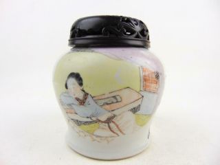 Antique Chinese Jar W/ An Erotic Lady,  Signed,  Qianlong Mark,  Republic