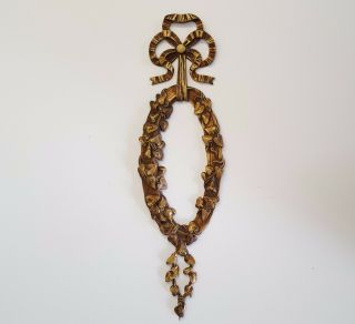 Antique Bronze Furniture Applique Mount Morning Glory Bow 16.  54 Inches