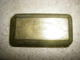 Antique Brass Prescription Scale Dr.  C.  H.  Fitch 