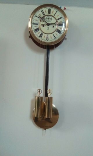 Complete late 19th century gustav becker wall clock movement and dial. 12