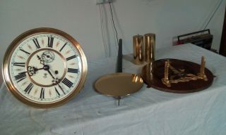 Complete late 19th century gustav becker wall clock movement and dial. 2