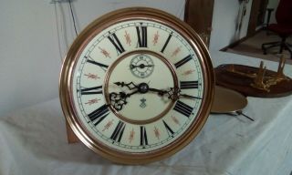 Complete late 19th century gustav becker wall clock movement and dial. 9