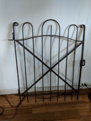 Antique Ornate Victorian Wrought Iron Fence Gate Garden Architectural Salvage