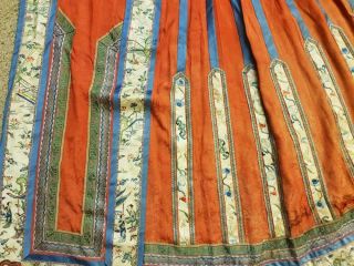 Antique Chinese Embroidery Woman ' s Skirt,  Early 20th C 5