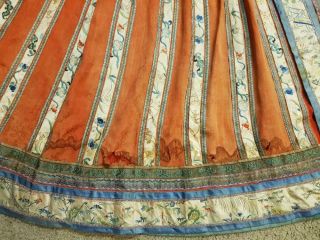 Antique Chinese Embroidery Woman ' s Skirt,  Early 20th C 7