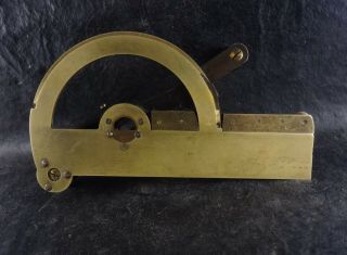 ANTIQUE 1870 RARE MARINE NAUTICAL PROTRACTOR W/OPTICAL GONIOMETER FOR NAVIGATION 10