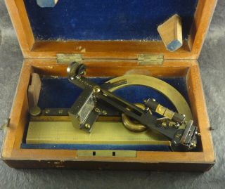 Antique 1870 Rare Marine Nautical Protractor W/optical Goniometer For Navigation