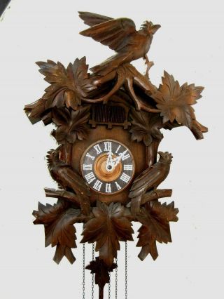 Antique Egon Steimer German Black Forest Cuckoo Clock Circa 1910s.