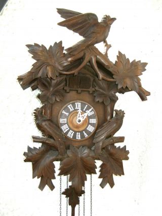 Antique Egon Steimer German Black Forest Cuckoo Clock circa 1910s. 3