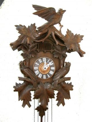 Antique Egon Steimer German Black Forest Cuckoo Clock circa 1910s. 9