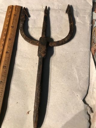 Revolutionary War 18th Century Hand Forged Iron American Fishing Gig 1700’s