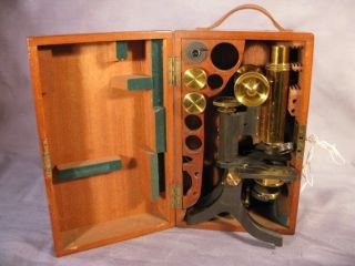 Antique Victorian Mahogany Cased Microscope Swift & Son Tottenham C London C1900