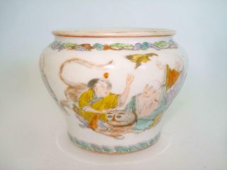 Fine Antique Chinese Porcelain Vase Famille Verte Lohans Qing 18th Cent