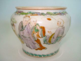 FINE ANTIQUE CHINESE PORCELAIN VASE FAMILLE VERTE LOHANS QING 18TH CENT 5