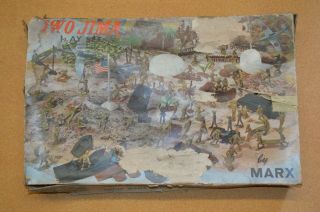 Rare Marx Iwo Jima Battleground Playset 80 Complete