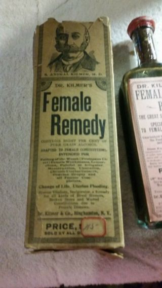 1907 Dr.  Kilmer ' s Female Remedy Wax Full Bottle and Literature 2