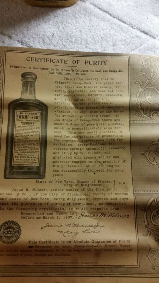 1907 Dr.  Kilmer ' s Female Remedy Wax Full Bottle and Literature 9