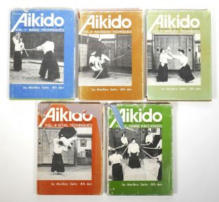 Traditional Aikido Vol 1 2 3 4 5 Sword Stick Body Arts Morihiro Saito Book Hc