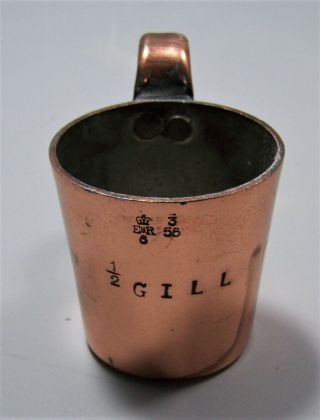 Wow March 1956 Copper British Royal Navy 1/2 Gill Signed Er6 Rum Ration Grog Cup