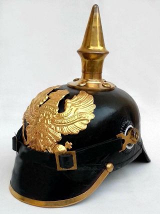 Armor Spike Helmet German Pickelhaube Prussian Leather Ww1 German Leather 4