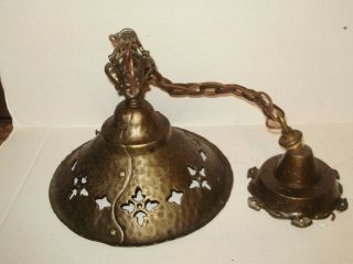 Antique Spanish Revial - Gothic - Hammered Ceiling Light Oil Rubber Bron