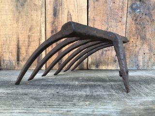 Antique Collectible Cast Iron Rake Head Vintage Farm Tools